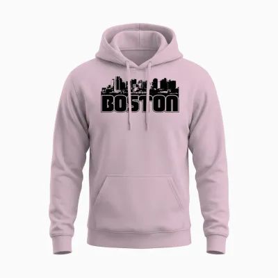 Boston Skyline Unisex Hoodie - Light Pink