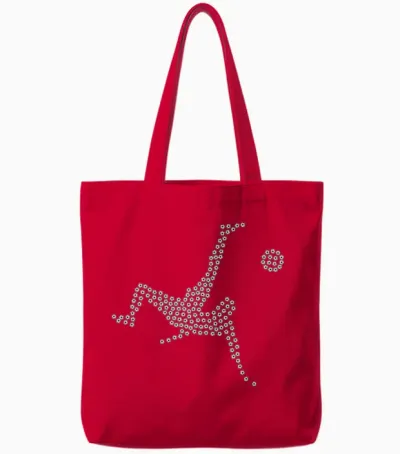 Soccer Boy Tote Bags - Red