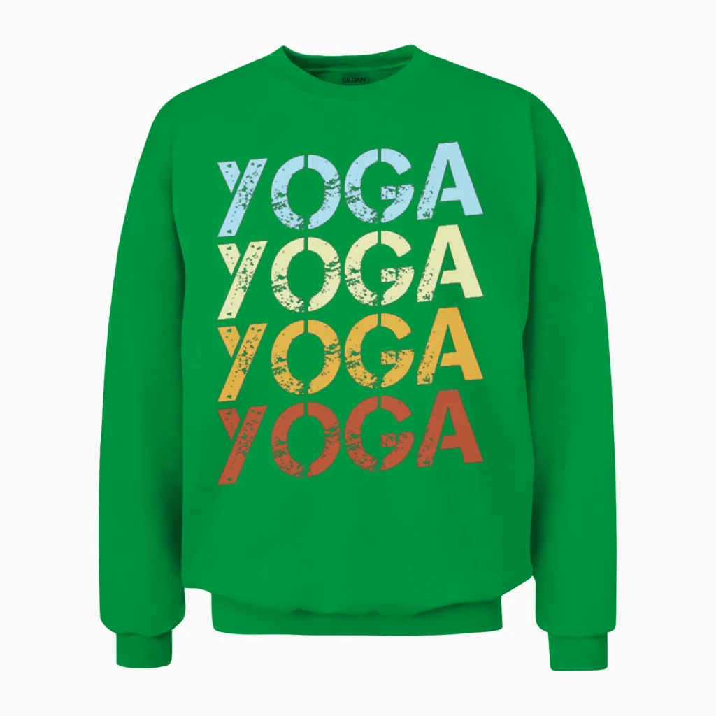 Retro Yoga Typography Unisex Sweatshirt - Irish Green