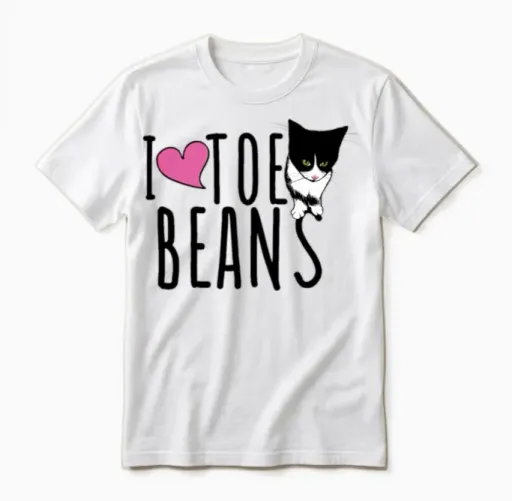 I Love Toe Beans Unisex T-Shirt in White