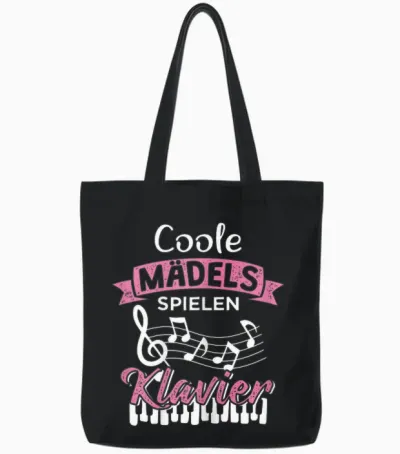 Coole Mädels Spielen Klavier Tote Bags - Black
