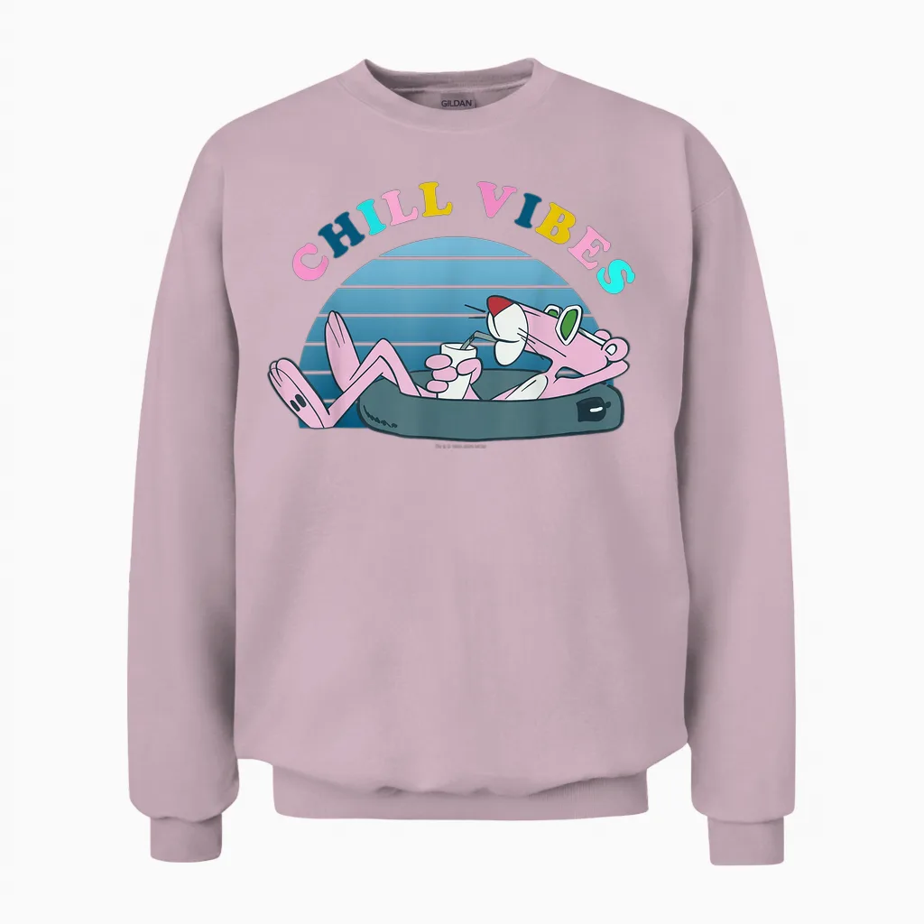 The Casual Vibe of the Pink Panther T-Shirt, Black, S Unisex Sweatshirt in Light Pink