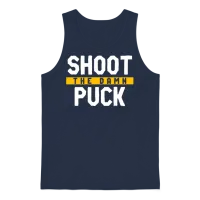 Shoot the Damn Puck Hockey Unisex Tank Top - Navy – 1
