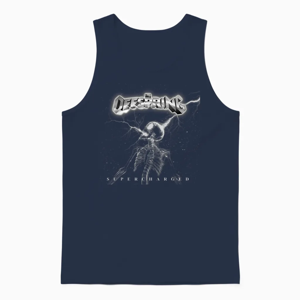 The Offspring Logo (silver) T-Shirt, Black, S Unisex Tank Top in Navy