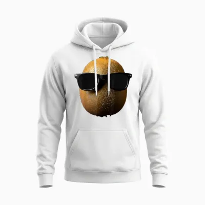 Cool Kiwi Wearing Sunglasses Funny Fruit Unisex Hoodie - White