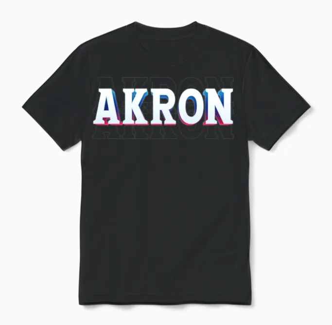 Retro - Akron Unisex T-Shirt in Black