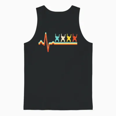 Orang Utan Retro Heartbeat Unisex Tank Top - Black