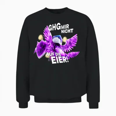 T-Shirt with German Text "bastighg Mir Nicht Auf Die Eiermooig Mies Drauf Nerven" [german Language] Unisex Sweatshirt - Black