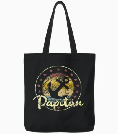 Papitän Vatertag Bester Papa Anker Norden Kapitän Tote Bags - Black