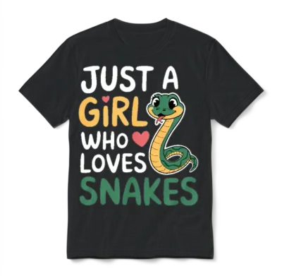 Just a Girl Who Loves Snakes Unisex T-Shirt - Black