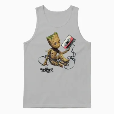 Guardians of the Galaxy Vol2 Groot Tape Unisex Tank Top - Ash