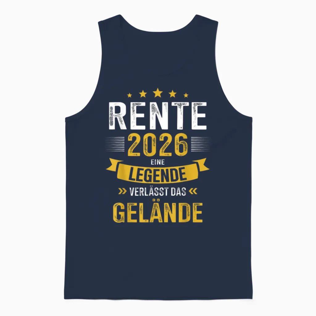 Rente 2026 Eine Legende Verlässt Das Gelände Rentner Unisex Tank Top in Navy
