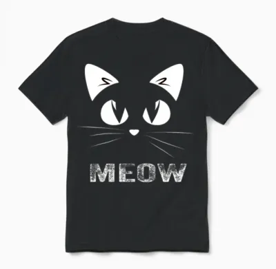 Funny Cat Unisex T-Shirt - Black