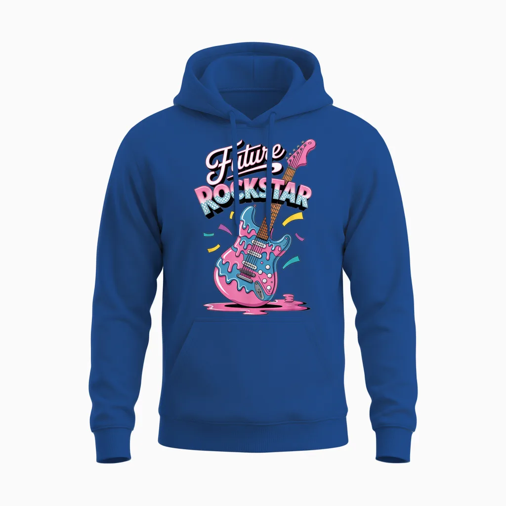 Boys Guitar Shirt Future Rockstar Outfit Toddler Girls Unisex Hoodie in Royal