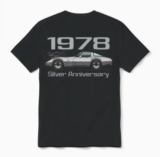 25th Anniversary 03 Couples & Matching Gift Unisex T-Shirt in Black