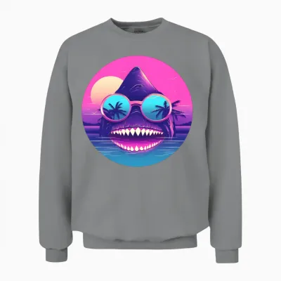 Style Shark Lovers Retro Unisex Sweatshirt - Sport Grey