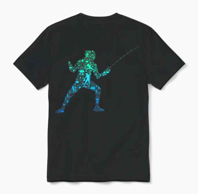 Fechten Fechter Kinder Unisex T-Shirt in Black
