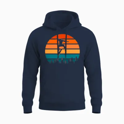Boy Skater Retro Skateboarding Unisex Hoodie - Navy
