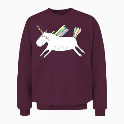 Unicorn Unisex Sweatshirt - Maroon
