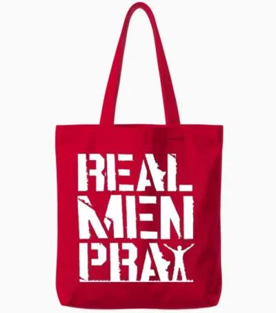 Prayer - Real Men Pray Tote Bags - Red