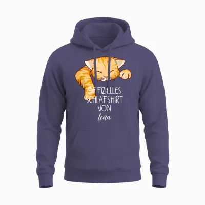 Offizielles Schlafshirt Von Lena Nachthemd Katzen Unisex Hoodie - Heather Sport Dark Navy
