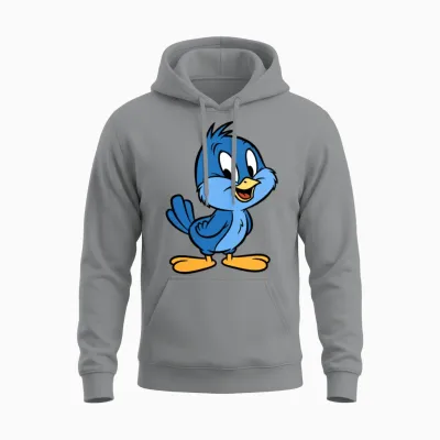Lil Blue Bird of Happiness Unisex Hoodie - Sport Grey