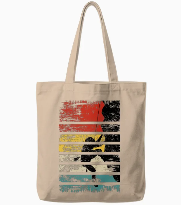 Climbing Retro Tote Bags in Natural
