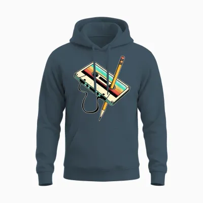 80s 90s Retro Party Costume Nostalgia Cassette Unisex Hoodie - Dark Heather