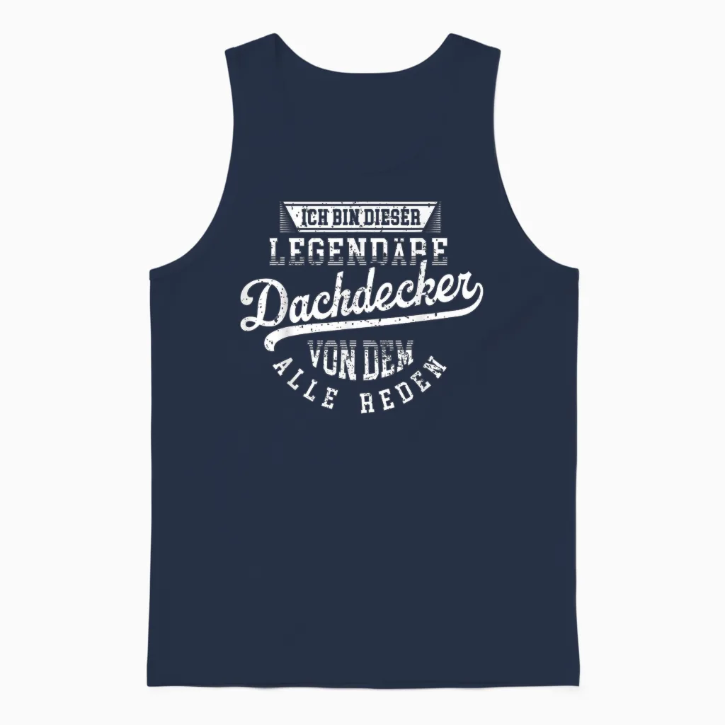 Dachdecker Legende Witziger Vintage Spruch Unisex Tank Top in Navy