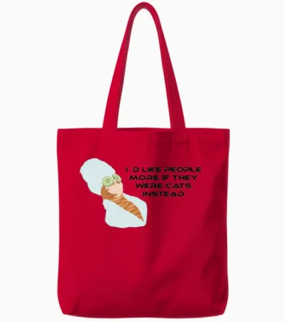 Funny Pictures Tote Bags - Red