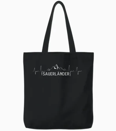 Sauerländer Herzschlag Ekg Sauerland Gebirge Heimat Tote Bags - Black