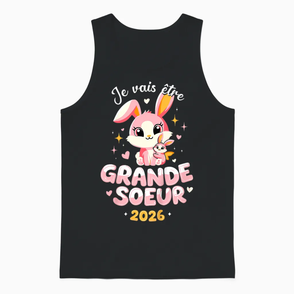 Child Future Big Sister 2026 I Will Be Big Sister 2026 Unisex Tank Top in Black