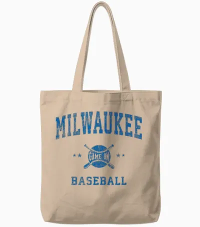 Milwaukee Vintage Baseball Throwback Retro Design Tote Bags - Natural
