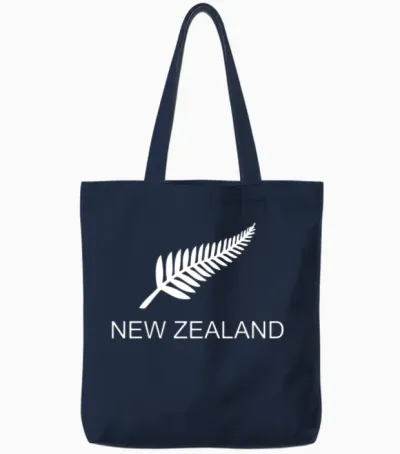 New Zealand Fern Rugby Fan Tote Bags - Navy