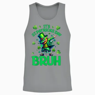 Bruh St Patricks Day Boys Kids Saint Patricks Day Leprechaun Unisex Tank Top - Sport Grey