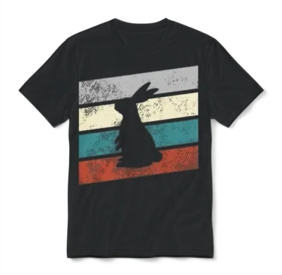 Rabbit Retro Unisex T-Shirt - Black