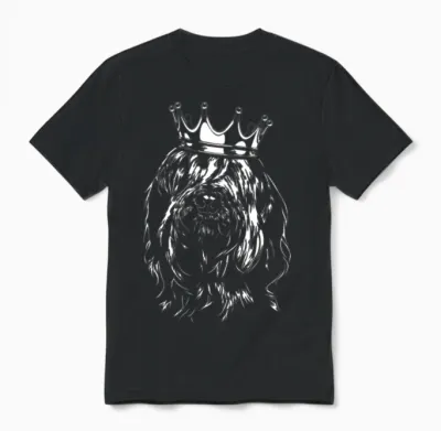 Funny Briard Dog Crown Dog Mom Unisex T-Shirt - Black
