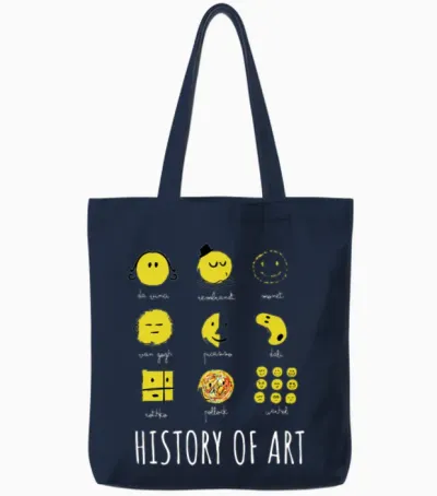 History of Art - Cool Art Lover - Stick Figure Tote Bags - Navy