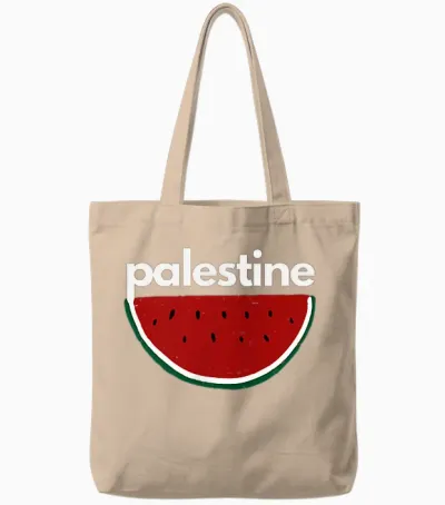 Palestine Mit Wassermelonen-Design in Flaggenfarben Tote Bags - Natural