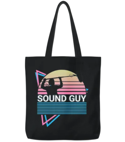 Sound Guy Retro Tote Bags - Black