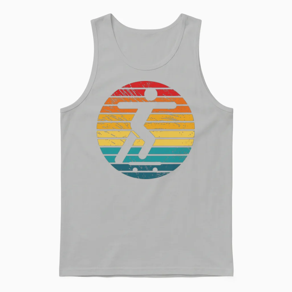 Retro Skateboard Unisex Tank Top in Ash