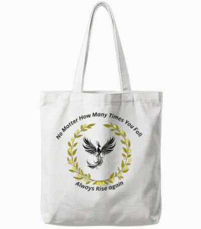 Phoenix Laurel Wreath – Motivational Rise Again Qu Tote Bags - White