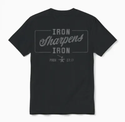 Iron Sharpen's Iron Christian Men Bible Scripture Gym Workout Unisex T-Shirt - Black