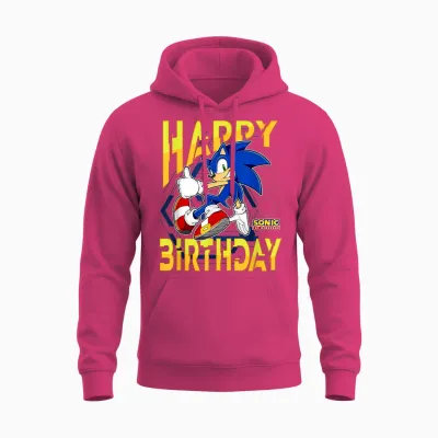 Sonic the Hedgehog Birthday Happy Birthday Thumbs Up Logo Unisex Hoodie - Heliconia