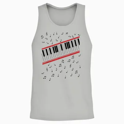 Beat It Key Piano Graphic Music Retro Unisex Tank Top - Ash
