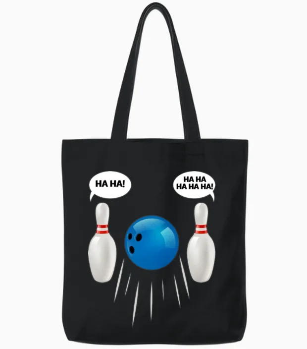 Funny Bowling Gift for Bowlers Tote Bags in Black