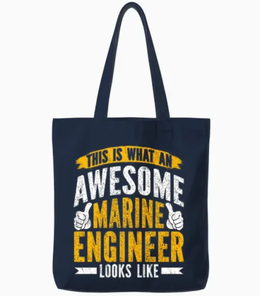 Marine Engineer - Funny Maritime Engineering Tote Bags in Navy