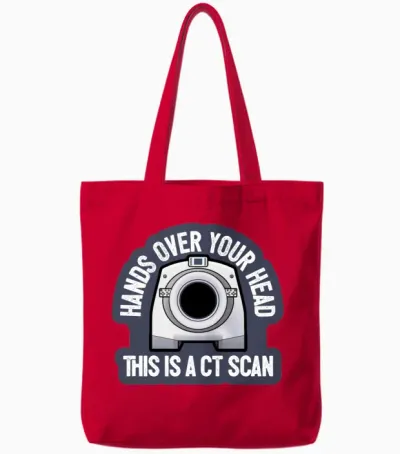 This Is a Ct Scan Tote Bags - Red