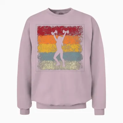 Fitness Girl Retro Unisex Sweatshirt - Light Pink