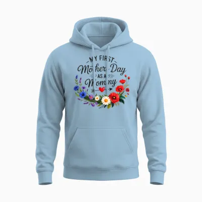 Mein Erster Muttertag Als Mama Muttertag 2026 Neue Mama Unisex Hoodie - Light Blue